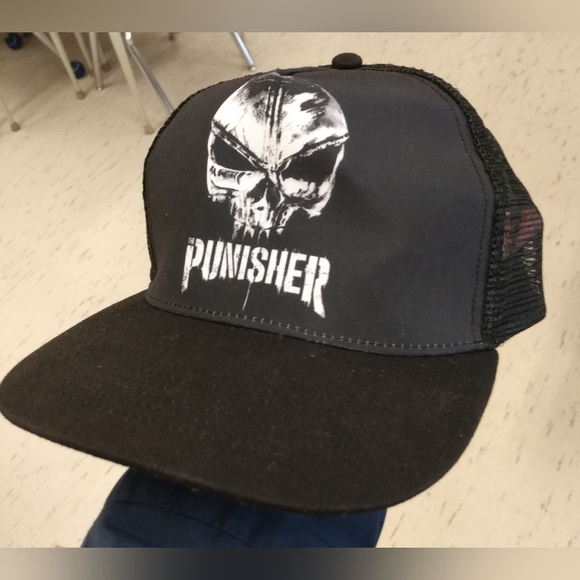 Punisher Marvel Superhero Comic Comics Authentic Mesh Trucker Cap Hat - Picture 5 of 10